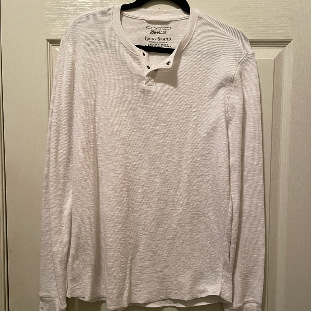 White Lucky Henley